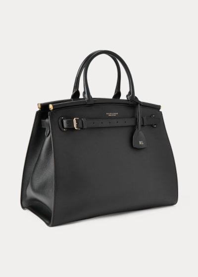 Bolsos De Mano Ralph Lauren Mujer Negros - Calfskin Large RL50 - JQEZV7156